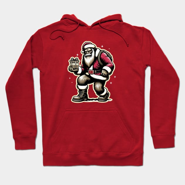 Bigfoot Claus The Legendary Secret Santa Hoodie by Contentarama